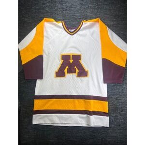 Pedersons Minnesota Golden Gophers Hockey Jersey Mens Medium White Maroon Gold M